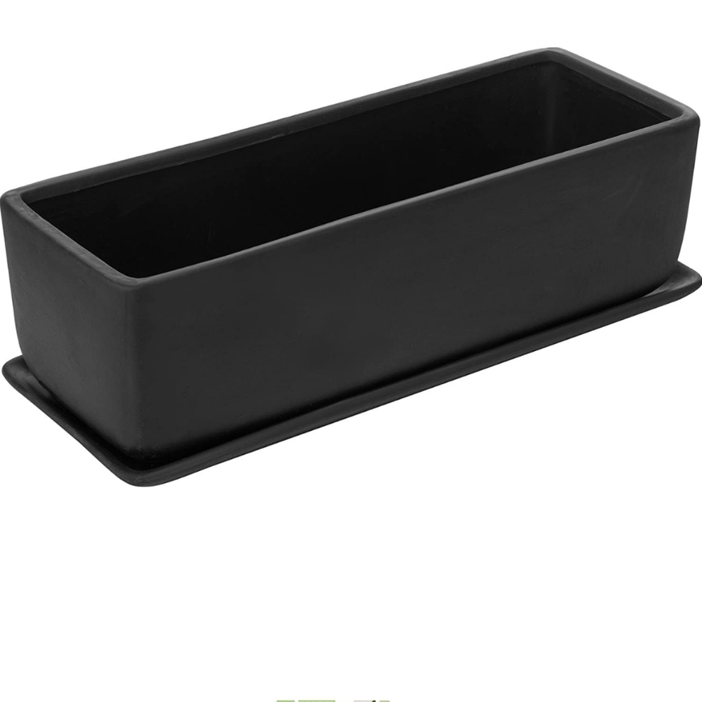 14 inch matte black ceramic indoor plant pot (35)